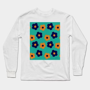 Retro Flower Power Green | Vintage | Pattern | Florals | Pastel Long Sleeve T-Shirt